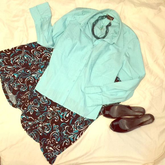 Lane Bryant Double Stripes Blouse - Picture 2 of 8